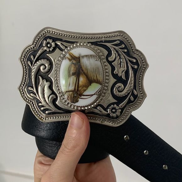 Vintage Accessories Vintage Western Horse Belt And Buckle Poshmark